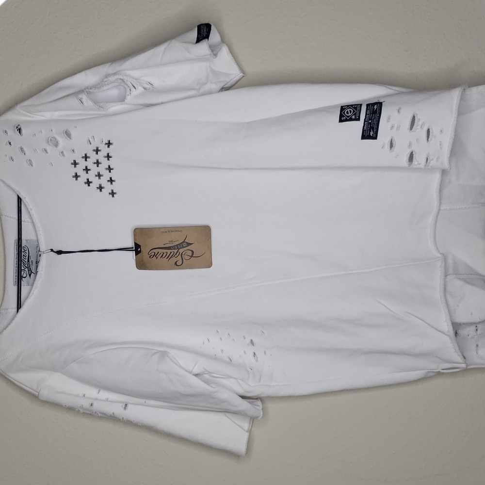 Square Zero Distressed Sweater Shirt